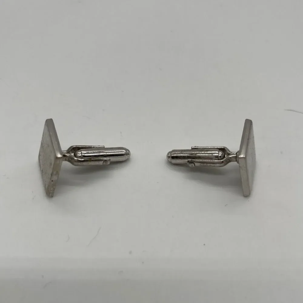 Cuff Links Square in Silver Tone